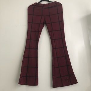 Plaid flare leggings